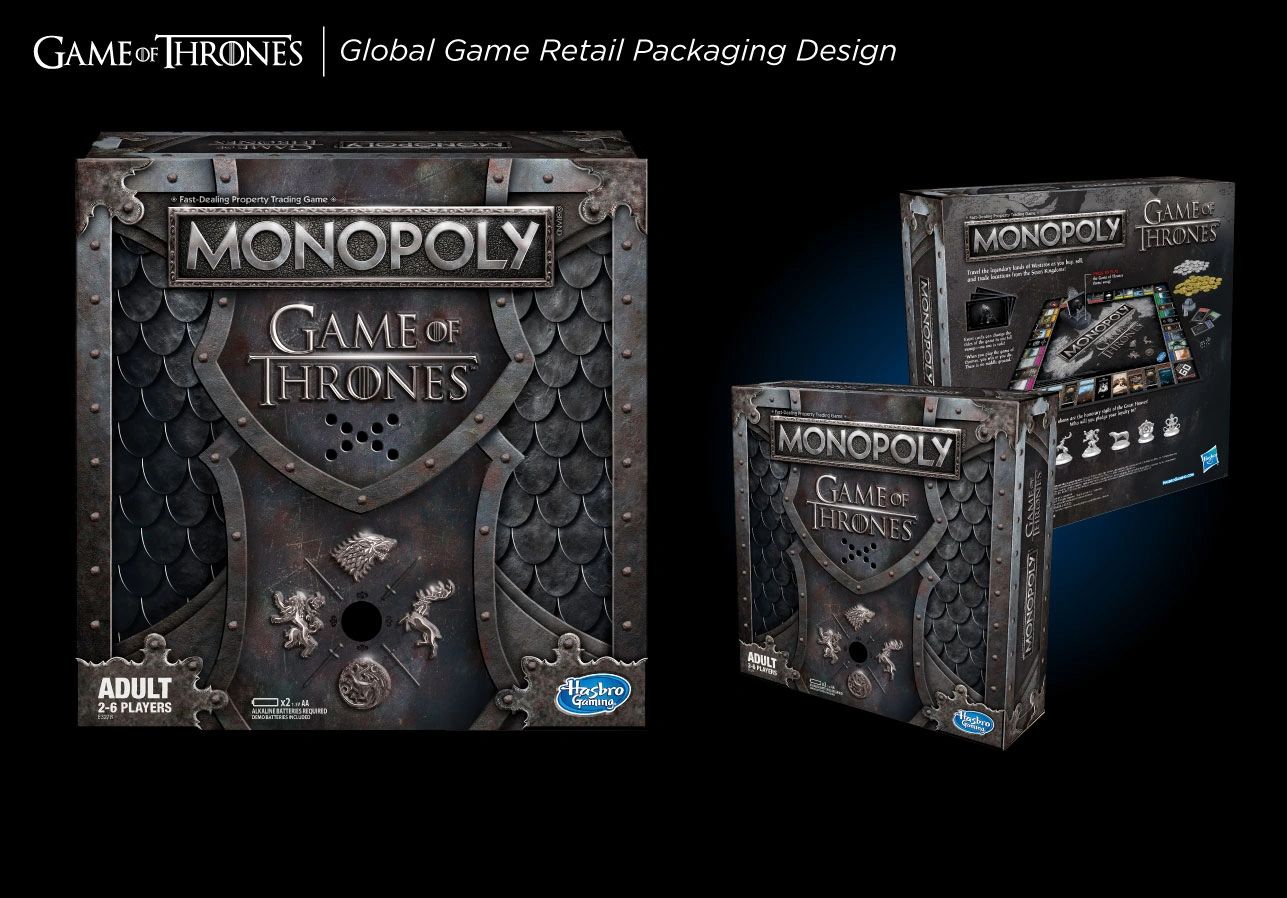 Monopoly Game of Thrones collector edition retail board game packaging Dave Moccia.