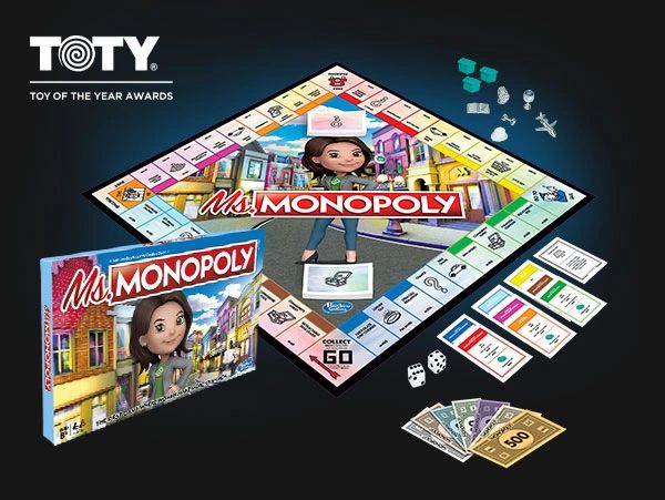 Ms. Monopoly board game design by Dave Moccia. 2020 TOTY Award Finalist for Game of the Year.