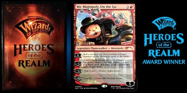 Heroes of the Realm trading card layout design, internal HOTR executive award winner.