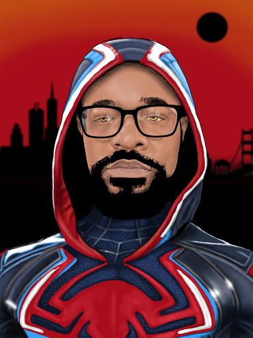 Mr. J Hanks as Spiderman Miles Morales. I can paint you as well -Digital Art
