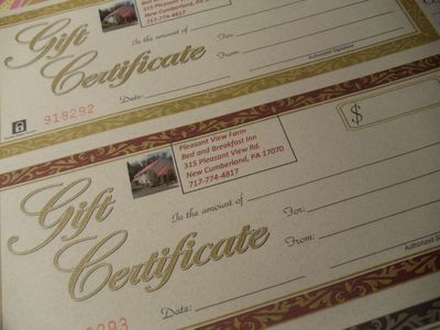 Gift Certificates, Pleasant View Farm Bed and Breakfast Inn, Bed and Breakfast Inn