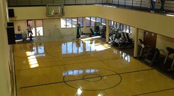 Overlooking the Nautilus Room with basketball court for skills practice.