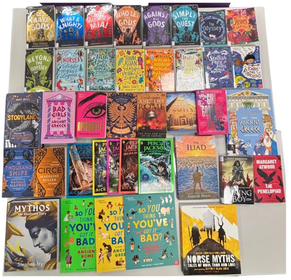 Collection of mythology and ancient history books.