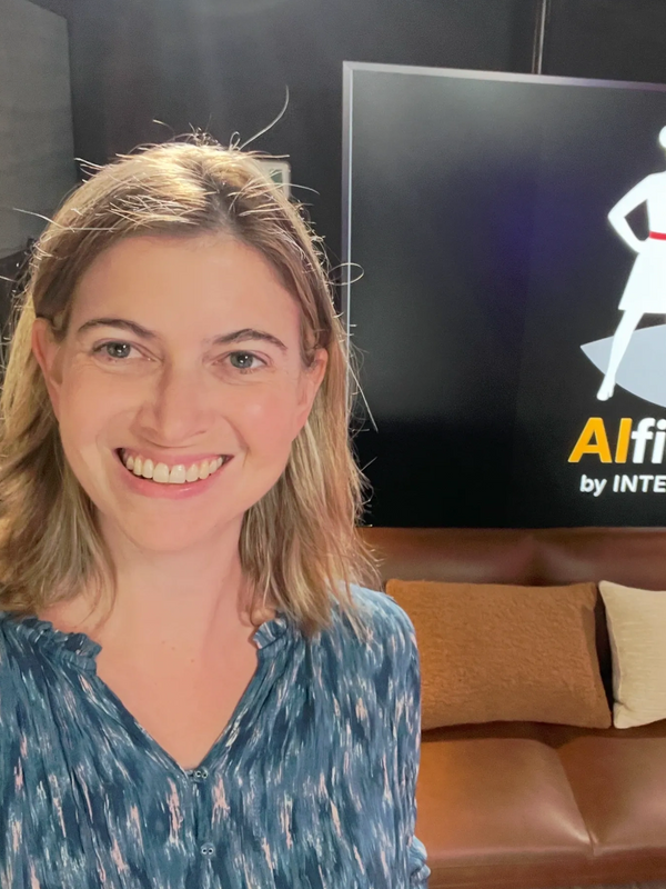 Abby at LMCTV to film her first AIfication podcast