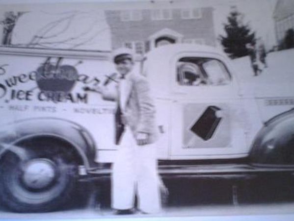 My father with his Ice Cream truck, circa 1947