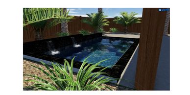 10X20 Pool with waterwall