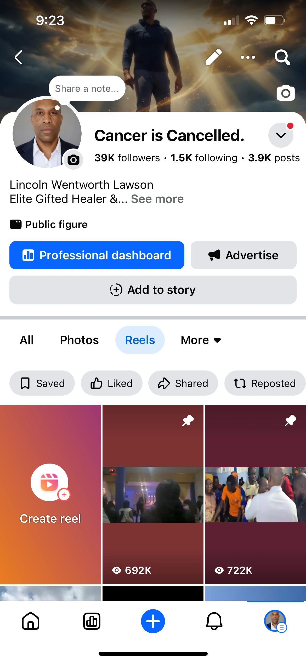 Profile of Lincoln Wentworth Lawson, a public figure and elite gifted healer on social media.
