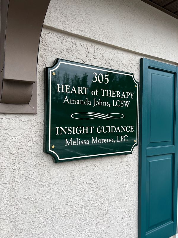 heart of therapy insight guidance sign office mental health counseling