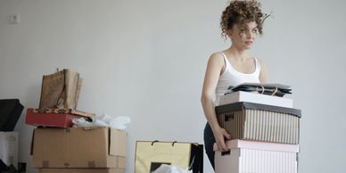 woman organizing her home