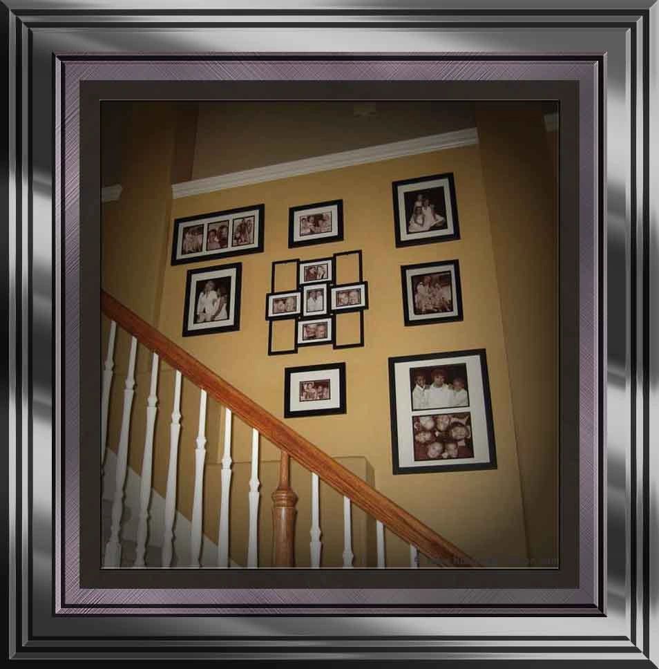 Family Photo Arrangement In Stairwell