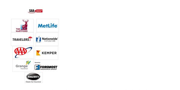 Logos of various insurance companies grouped together.