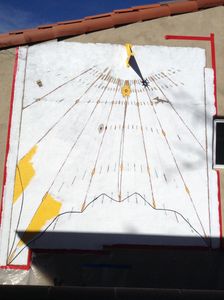 The primer coat, masked off for a clean edge