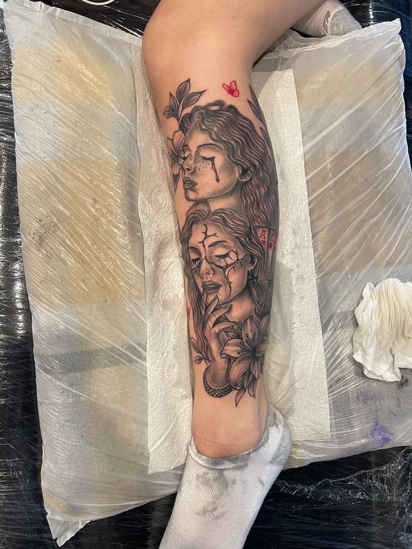 Leg tattoo