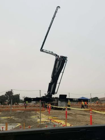 63 meter concrete pump unfolding
