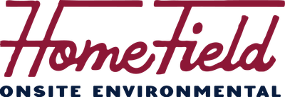 Logo of HomeField Onsite Environmental with red and blue text.