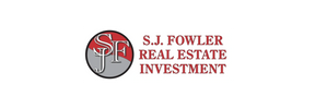 sj fowler real estate logo in red and gray