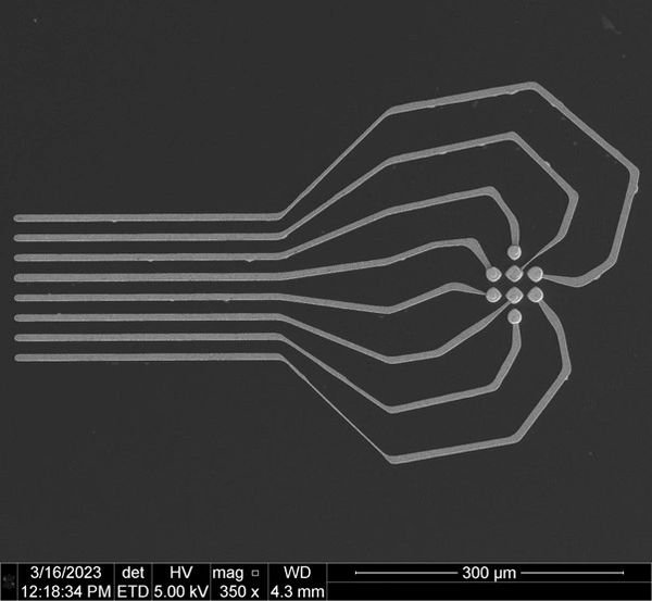 probe card tips close up