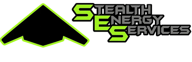 Logo for Stealth Energy Services with green and gray text.