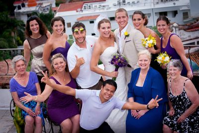 wedding party and celebration in Conchas Chinas, Puerto Vallarta, Mexico