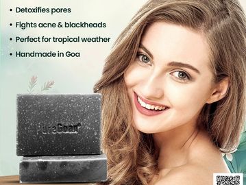 Charcoal soaps from Pure Goan detoxify pores and fight acne, perfect for tropical weather.