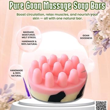 Pure Goan handmade massage soap bar for natural skin care and stress relief.