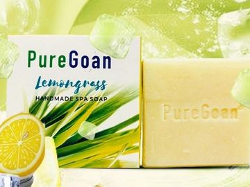 PureGoan Lemongrass soap for glowing, refreshed skin with natural ingredients from Goa.
