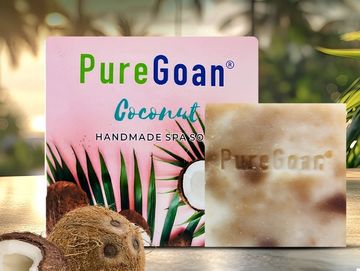 PureGoan Coconut handmade spa soap with natural, nourishing, and eco-friendly qualities.