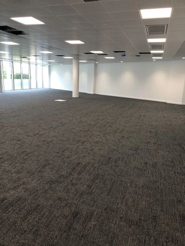 A freshly painted office space