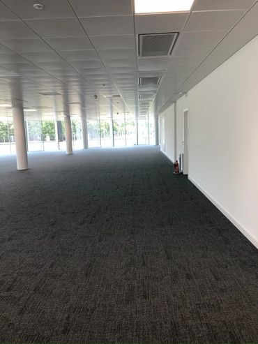 A freshly painted office space