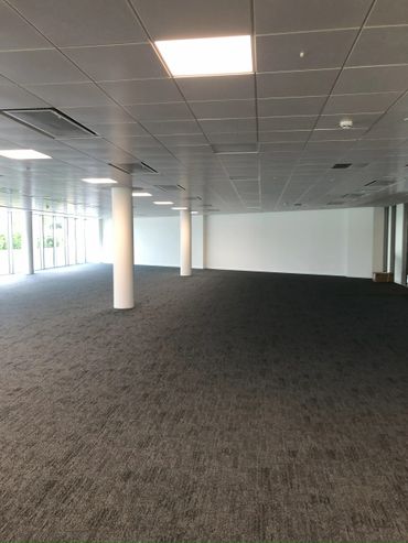 A freshly painted office space