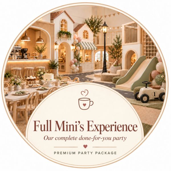 Luxurious kids party setup with mini-town theme.