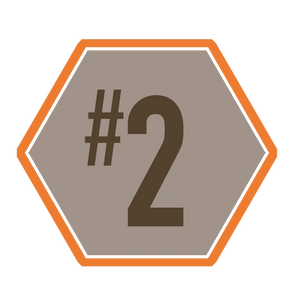 hexagonal stamp with the number two inside of it