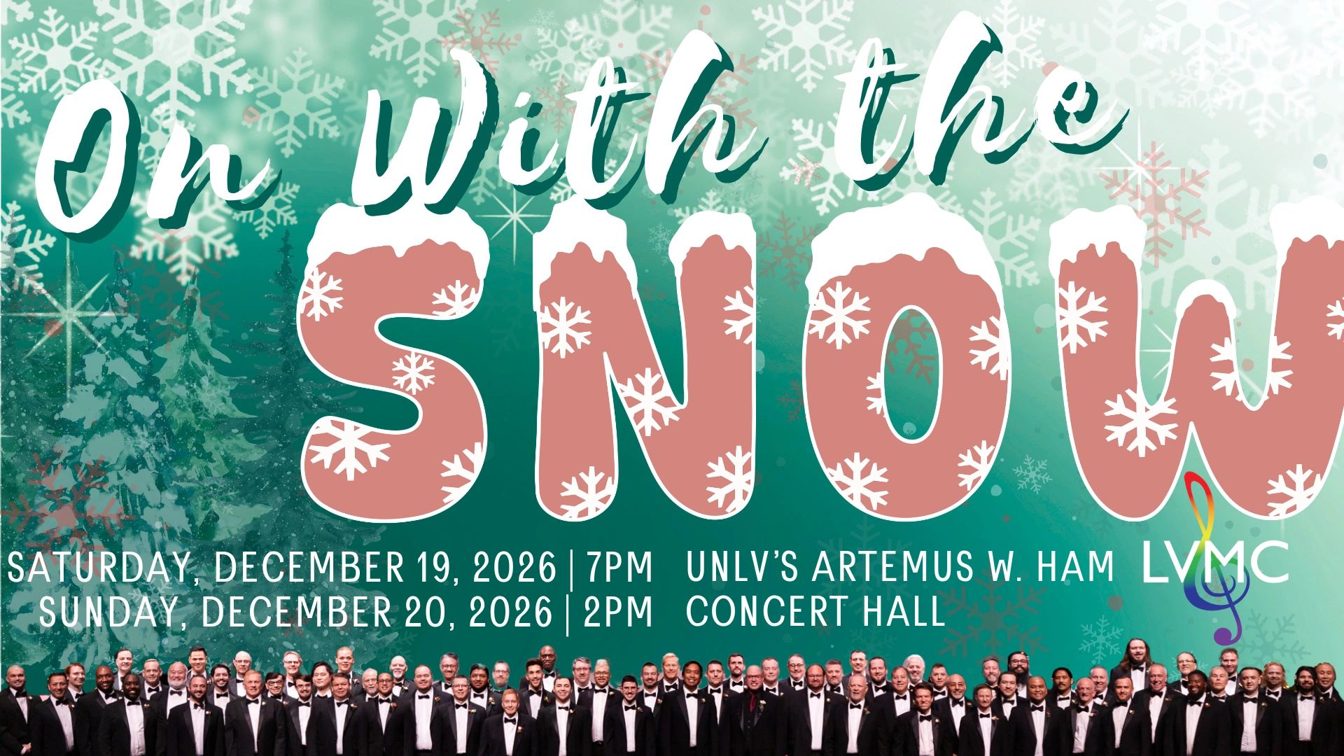 On with the Snow concert dates and group photo.