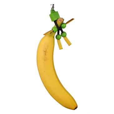A banana hanger holds single a banana