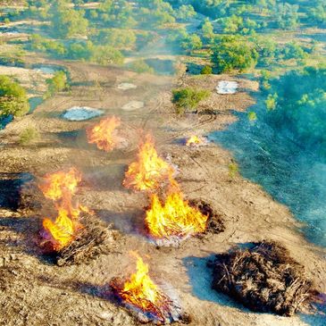 Land clearing and reclamation on a large South Texas ranch by 3R Sodbusters, Inc.