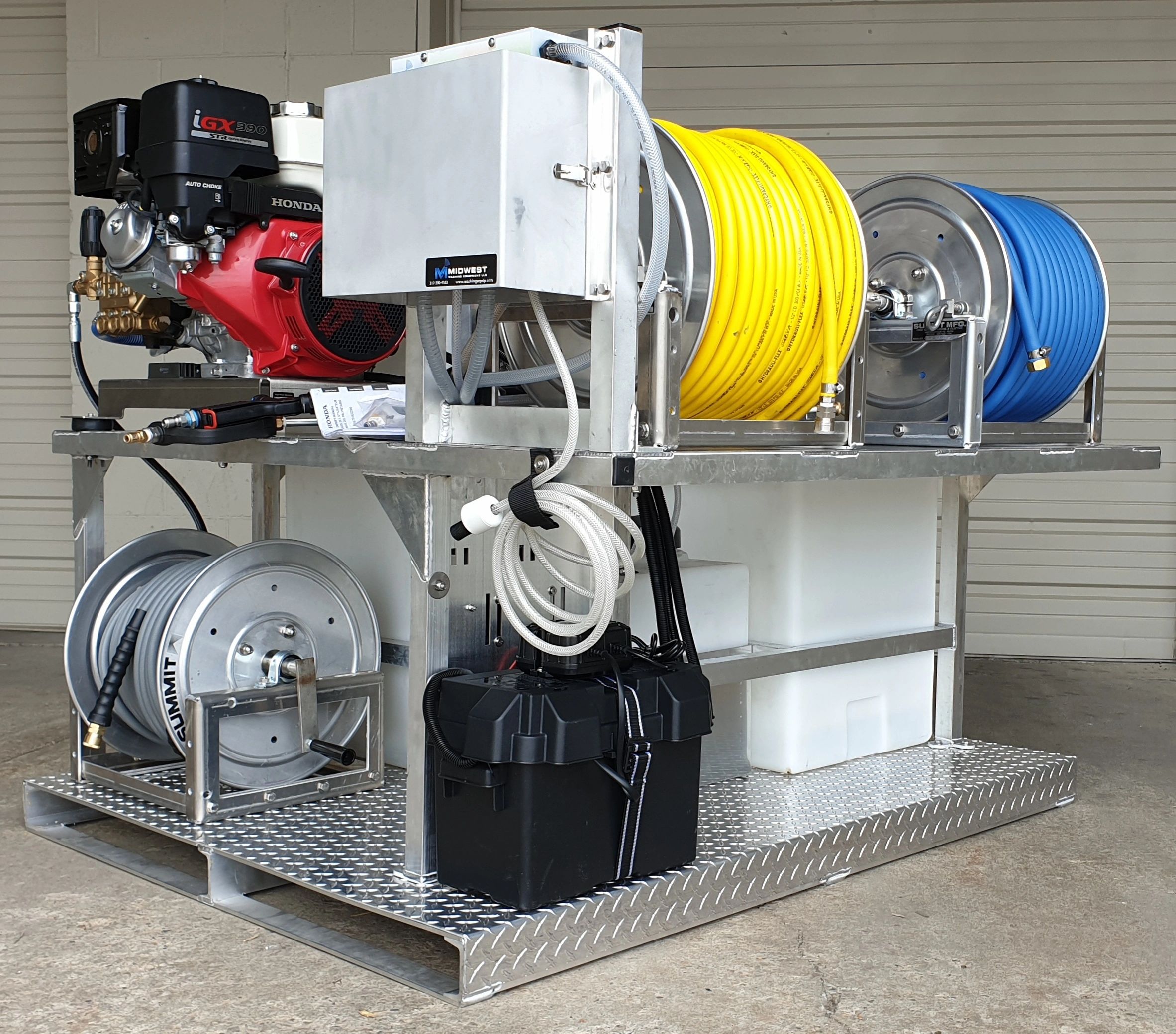 soft wash skid, AR45 roof pump, Comet P40 softwash, truck skid, pressure washer trailer
