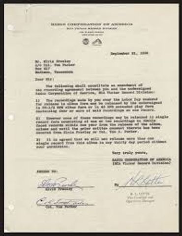 RCA Elvis Contract, Elvis Collector, Elvis Presley Collector, The Elvis Collector, The Elvis Presley