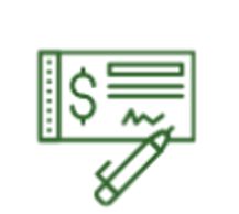 paper cheque and pen drawing