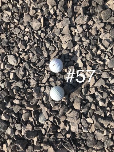 #57 limestone typical driveway topcoat compared to golf balls