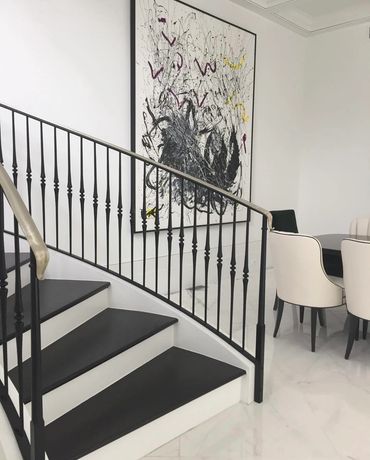 Beautiful hand rail made with nickel silver top cap and a stunning selection of spindles.