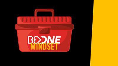 Red toolbox with 'Be One Mindset' text on black and yellow background.