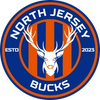 Logo of North Jersey Bucks sports team with a buck head and bold colors.