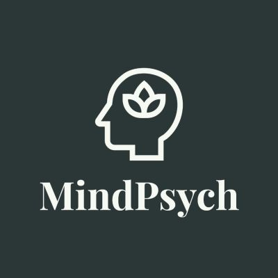 MindPsych logo with a head and leaf design.