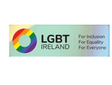 LGBT Ireland logo with inclusion and equality message.