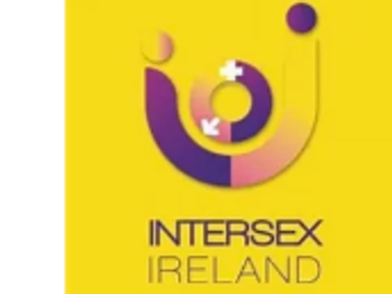 Logo of Intersex Ireland with purple and yellow colors.