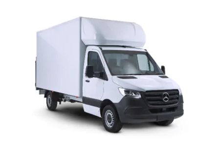 A Large white 'Luton style' box van