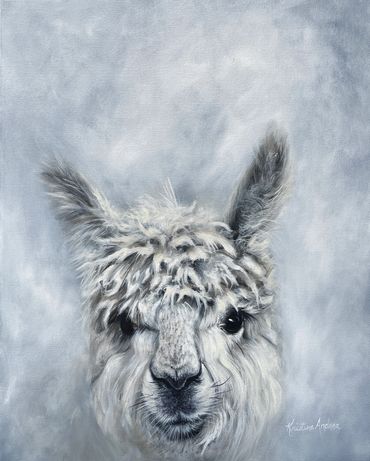 Alpaca oil paintin