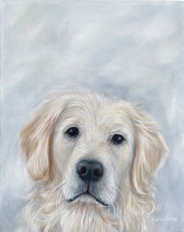 Dog portrait oil painting