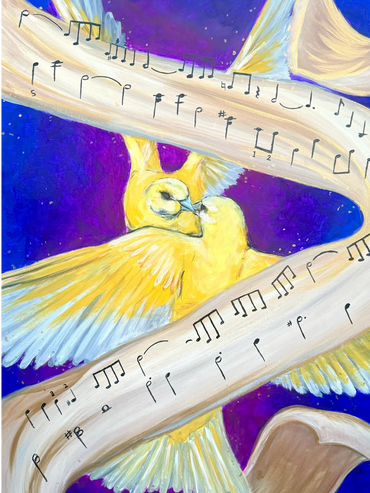 "Melody in Movement" 24x36in, Acrylic on Canvas. (Live Painting)