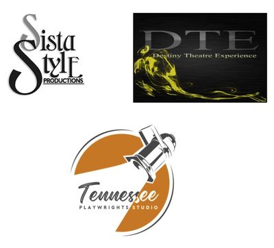Logos for SistaStyle Productions, Destiny Theatre Experience and Tennessee Playwrights Studio